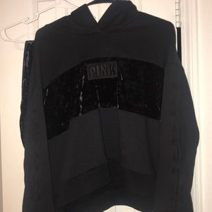 *PINK* Black Velvet Hoodie & Joggers To Match